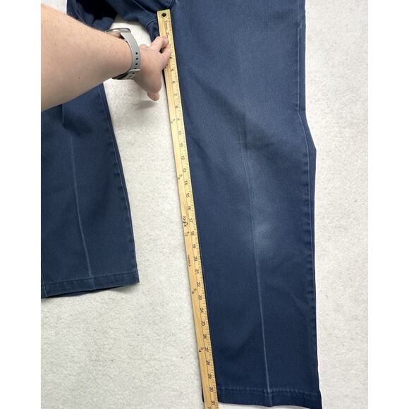 Dickies 874 Original Fit Pants Mens 32 X 32 Navy Blue Straight Workwear Uniform - Picture 5 of 6